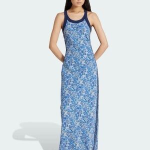 adidas Blue Floral Racerback Maxi Dress